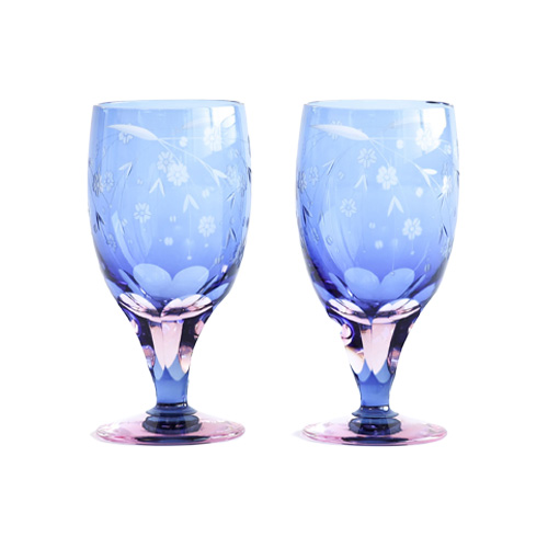 江戸切子 SAIHO 硝子工房彩鳳 M-64 足付ビール杯 桜 伝統工芸品 ガラス