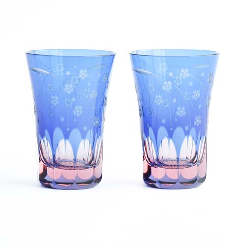 江戸切子 SAIHO 硝子工房彩鳳 M-7064 天開タンブラー 桜 伝統工芸品