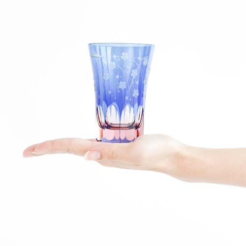 江戸切子 SAIHO 硝子工房彩鳳 M-7064 天開タンブラー 桜 伝統工芸品