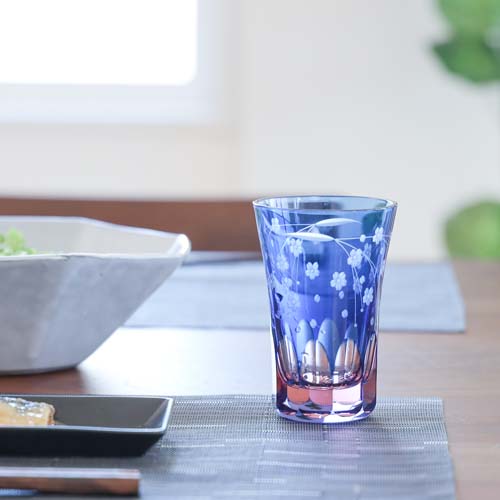 江戸切子 SAIHO 硝子工房彩鳳 M-7064 天開タンブラー 桜 伝統工芸品