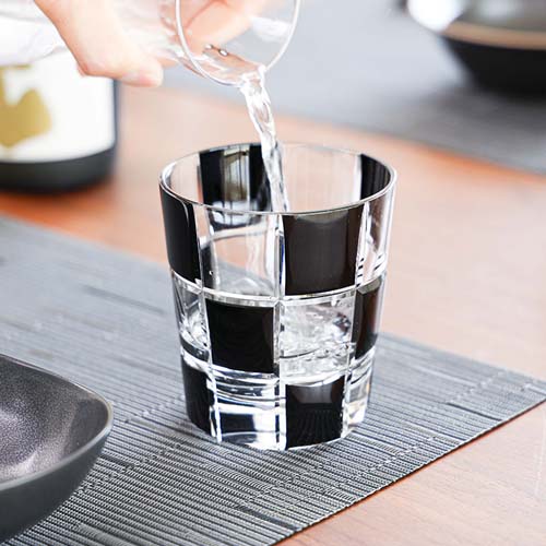 江戸切子 SAIHO 硝子工房彩鳳 M-8285 オールド 市松 伝統工芸品 ガラス