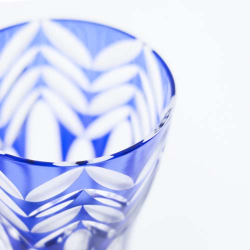 江戸切子 SAIHO 硝子工房彩鳳 M-8522 ミニオールド 重双葉 伝統工芸品