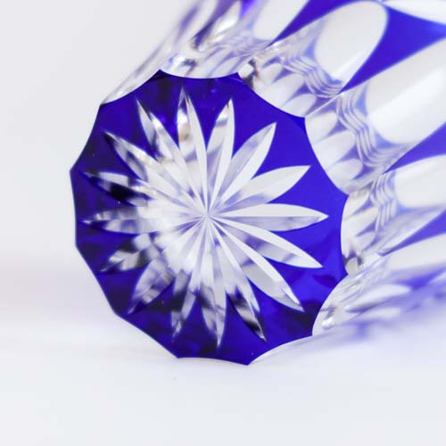 江戸切子 透硝子鉢 (未使用 新品同様) 江戸切子 SAIHO 硝子工房彩鳳 M-8522 ミニオールド 重双葉 伝統