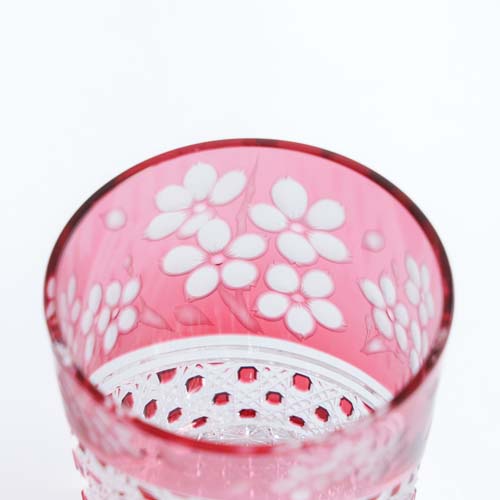江戸切子 SAIHO 硝子工房彩鳳 MH-239 オールド 桜花 伝統工芸品 ガラス
