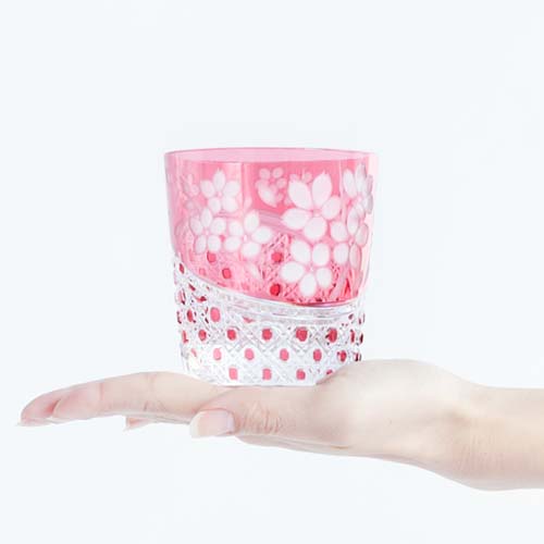 江戸切子 SAIHO 硝子工房彩鳳 MH-239 オールド 桜花 伝統工芸品 ガラス