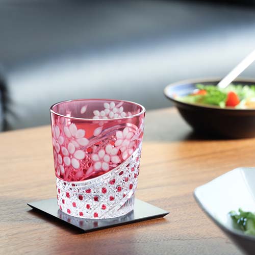 江戸切子 SAIHO 硝子工房彩鳳 MH-239 オールド 桜花 伝統工芸品 ガラス