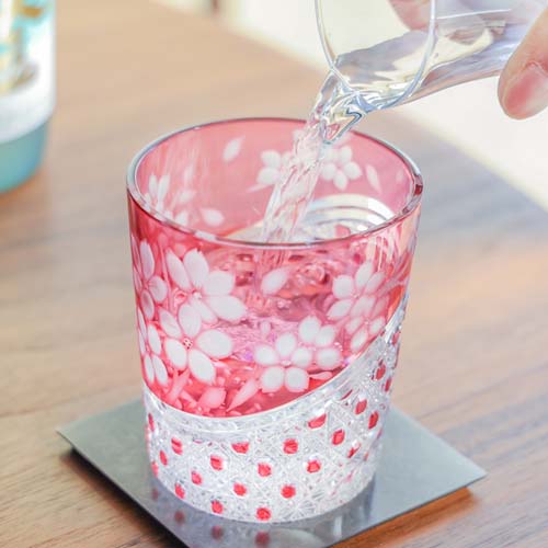 江戸切子 SAIHO 硝子工房彩鳳 MH-239 オールド 桜花 伝統工芸品 ガラス