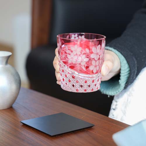 江戸切子 SAIHO 硝子工房彩鳳 MH-239 オールド 桜花 伝統工芸品 ガラス