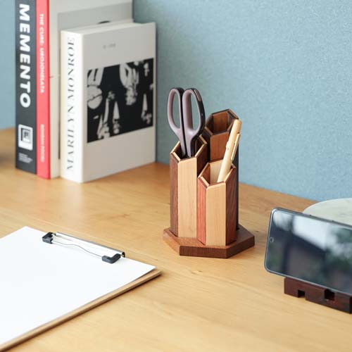木製ペン立て | 無垢材を使用したハンドメイド品 | MUKU工房