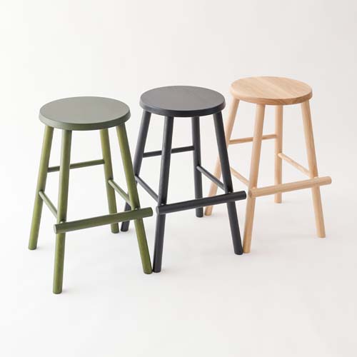 旭川家具スツール 旭川家具 スツール | Stacking Stool02 センの木 | 革座 ライト