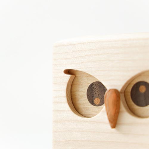 木製フクロウ印鑑ケース 旭川クラフト YOSHIOKA 吉岡俊哉 ふくろうの印鑑箱 国産クラフト 木製