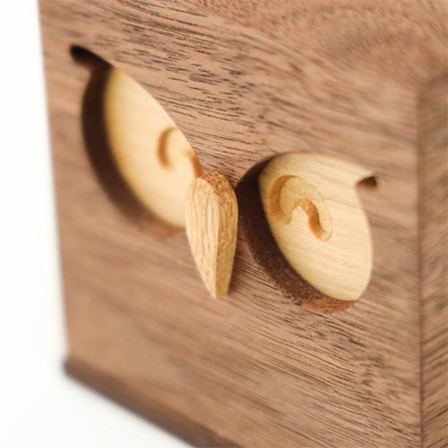 旭川クラフト YOSHIOKA 吉岡俊哉 ふくろうの印鑑箱 国産クラフト 木製