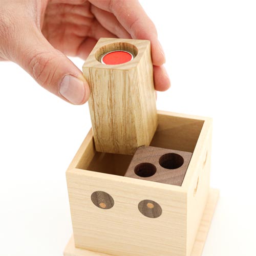 旭川クラフト YOSHIOKA 吉岡俊哉 ふくろうの印鑑箱 国産クラフト 木製