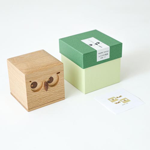 木製フクロウ印鑑ケース 旭川クラフト YOSHIOKA 吉岡俊哉 ふくろうの印鑑箱 国産クラフト 木製