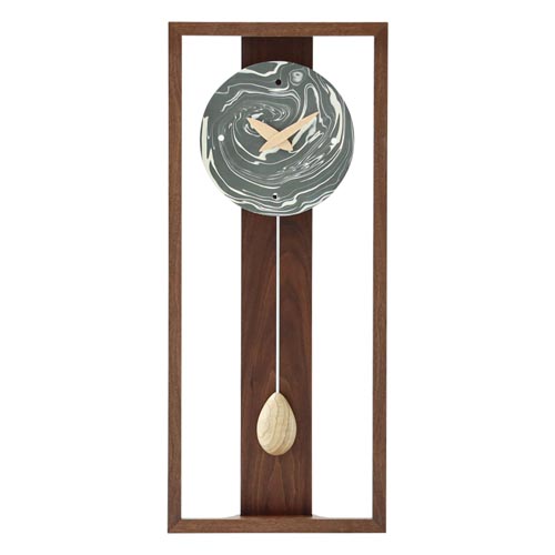 【時計】家具工房 伊庭善　IBAZEN 木製フレーム 壁掛け時計【⑫040m】 旭川家具 家具工房伊庭善 壁掛け時計 国産クラフト 木製 掛け時計